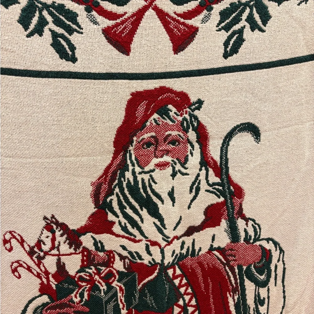 Festive Santa Throw Blanket with Red and Green Accents